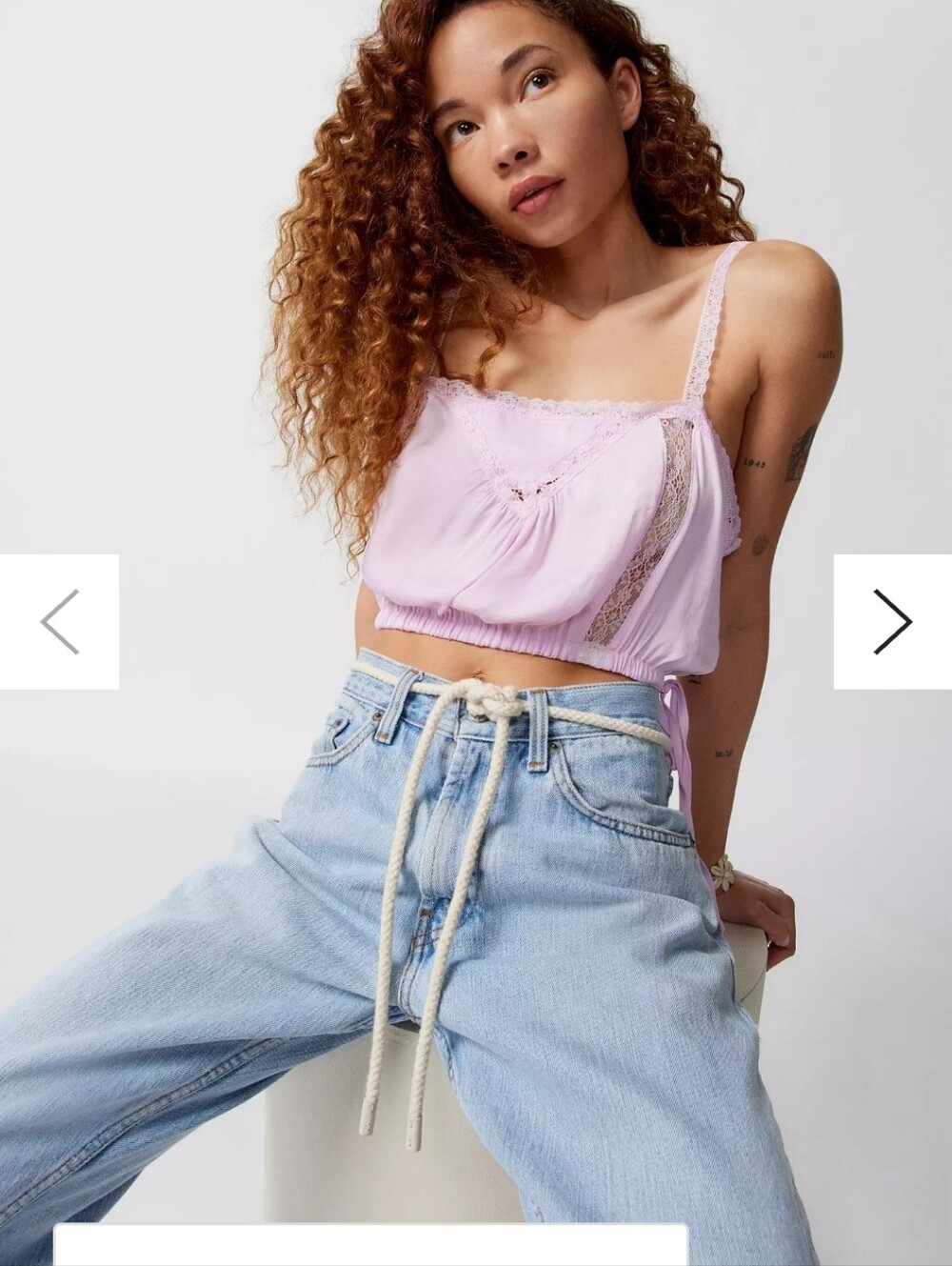 Urban Outfitters Lace Insert Lilac Cropped Cami Tank (size S)